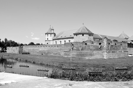 Old medieval fortress in the city Fagaras, an old romanian town with a rich medieval history, situated in the centre of Transylvania, Romania.のeditorial素材