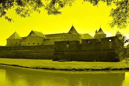 Old medieval fortress in the city Fagaras, a town with a rich medieval history, situated in the centre of Transylvania, Romaniaのeditorial素材