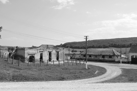 Ruins. Fortified medieval saxon evangelic church in the village Felmer, Felmern, Transylvania, Romania. The settlement was founded by the Saxon colonists in the middle of the 12th centuryのeditorial素材