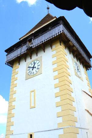 Cemetery. Fortified medieval saxon evangelic church in the village  Saesdの写真素材