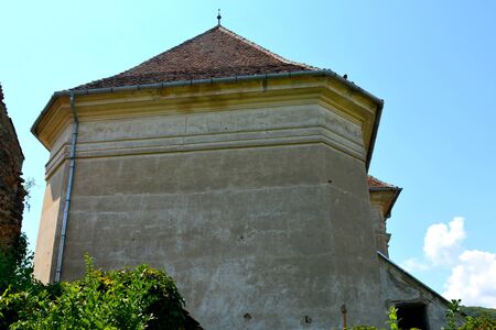 Fortified medieval saxon evangelic church in the village  Apoldの写真素材
