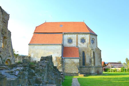 Ruins of medieval cistercian abbey in Transylvania.の写真素材