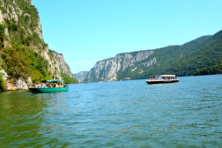 Defileul DunÄrii, also known as Clisura DunÄrii, a geographical region in Romania. It is located in southern Banat, along the northern bank of the river Danube.のeditorial素材