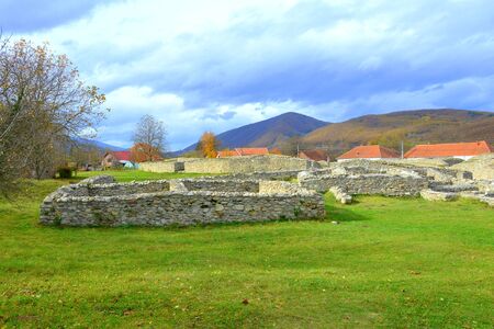 Ruins of the old dacian fortress in Sarmisegetusa, Romania, two thousand  years agoの写真素材
