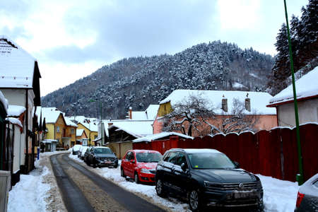 Typical urban landscape of the city Brasov, a town situated in Transylvania, Romania, in the center...