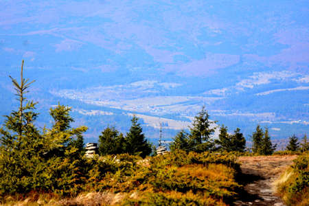 Carpathian mountains, Ukraine. View of the Carpathian mountains from the top of the mountainの写真素材
