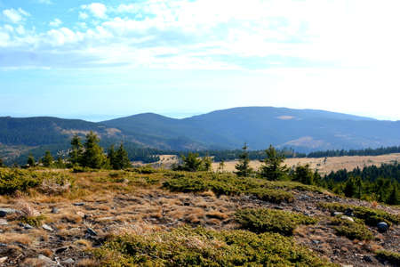 Mountain landscape. View from the top of the mountain. Ukraine.の写真素材