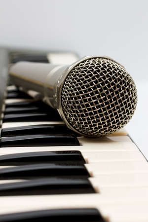 Microphone and electronic keyboard  の写真素材