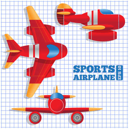 Scheme of a sports aircraft. Vector illustration.のイラスト素材