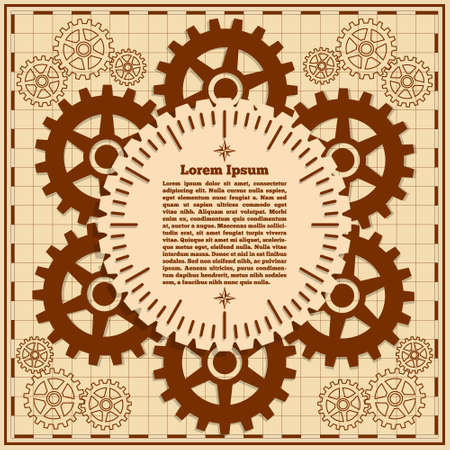 Background in the form of gears. Vector illustration.のイラスト素材