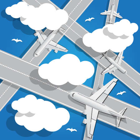 Air roads. View from above. Vector illustration.のイラスト素材