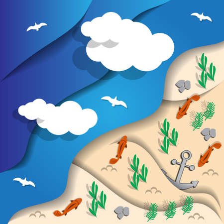 Undersea world view from above vector illustration.のイラスト素材