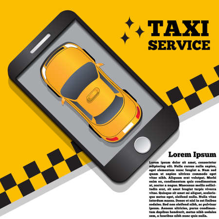 Taxi service in the form of a mobile application image illustrationのイラスト素材