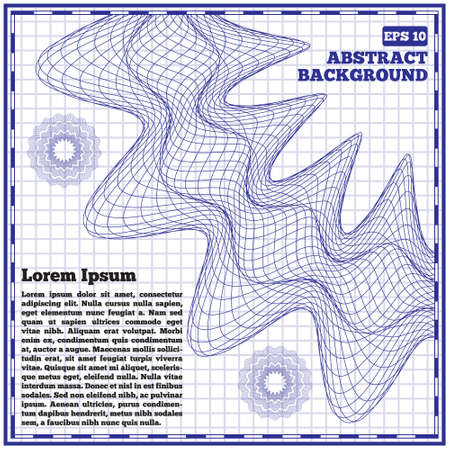 Abstract background with a pattern on a sheet in a cage. Business brochure design template vector illustration.のイラスト素材