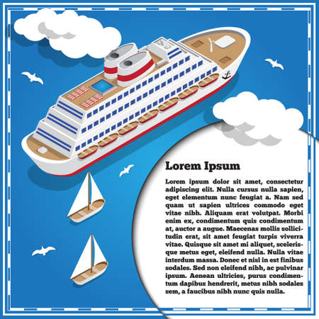 Seascape isometric vector business template for presentation.のイラスト素材