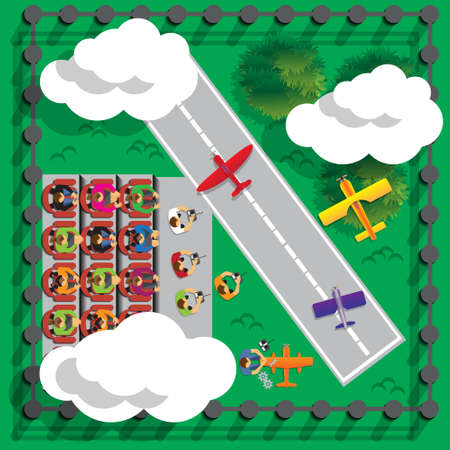 Radio Controlled airplane. View from above. Vector illustration.のイラスト素材
