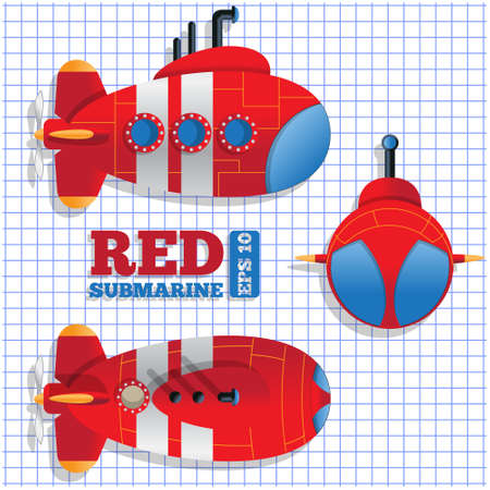 Scheme of a submarine. Vector illustration.のイラスト素材