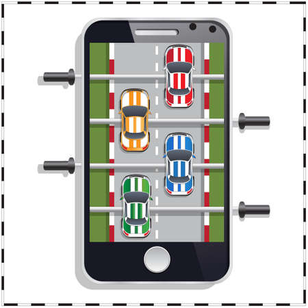 Racing cars. Mobile app. Vector illustration.のイラスト素材