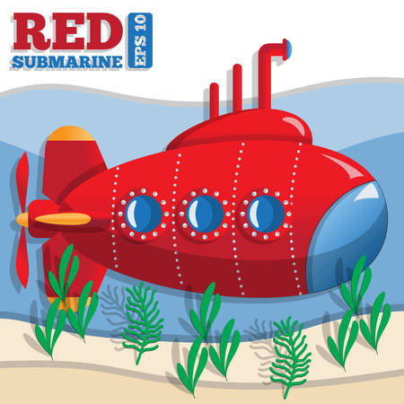 Submarine Side view. Vector illustration.のイラスト素材