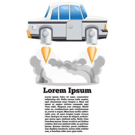 Futuristic car. Side view. The template for the presentation. Vector illustration.のイラスト素材