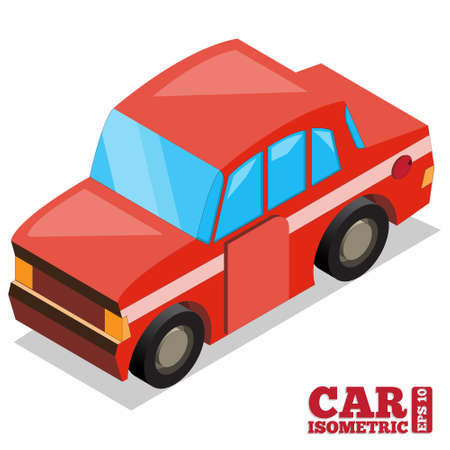 Car. Isometric. Isolated on white background. Vector illustration.のイラスト素材