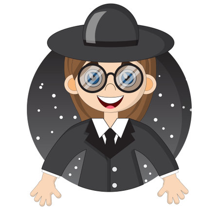 Cute little girl spy. Isolated on white background. Vector illustration.のイラスト素材