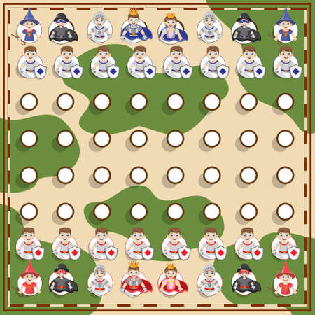 Board game on a medieval themeのイラスト素材