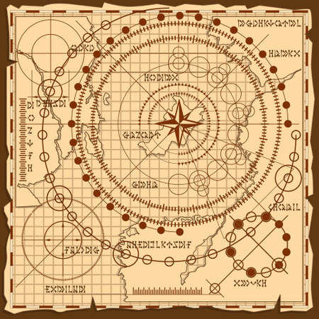 Geometric pattern on the old map. Vector illustration.のイラスト素材