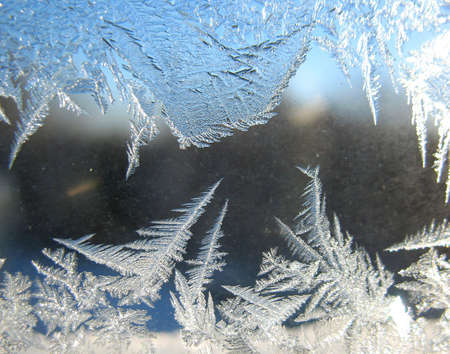 Frosty pattern on winter window