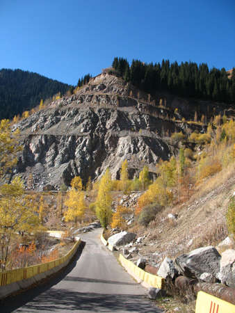 mountain, sky, trees