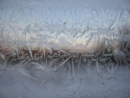 snow pattern on winter window