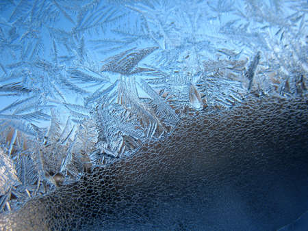 This is snow frosty pattern on winter window