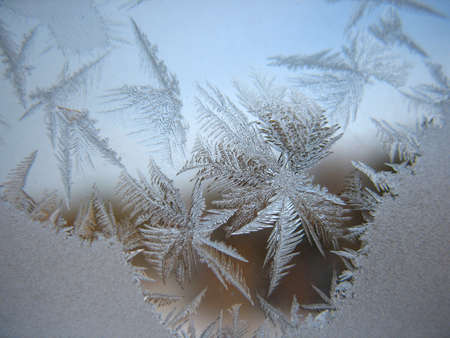 This is frosty pattern on glass winter window