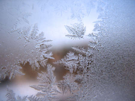 This is frosty pattern on glass winter window