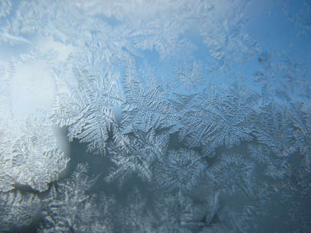 This is frosty pattern on glass winter window