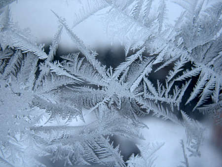 This is snow frosty pattern on winter window