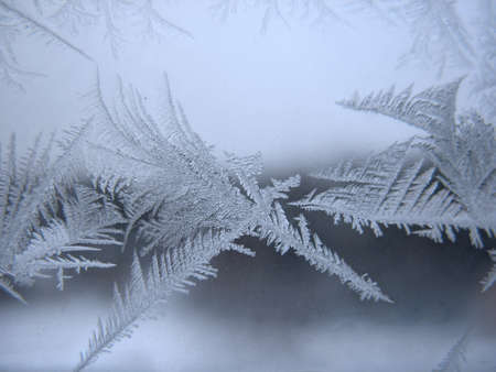 This is frosty pattern on glass winter window