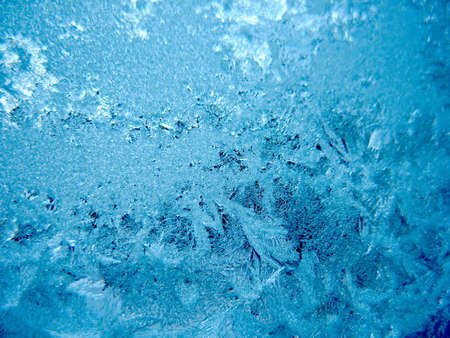 This is frosty pattern on glass winter window
