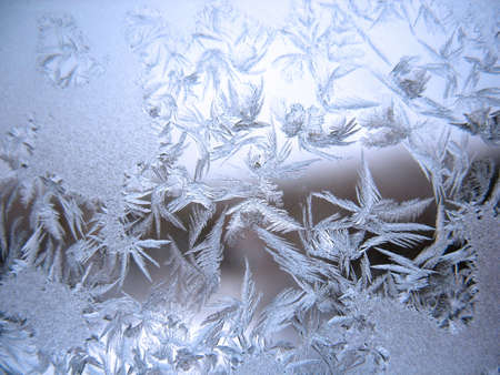 This is frosty pattern on glass winter window