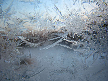 This is snow frosty pattern on winter window