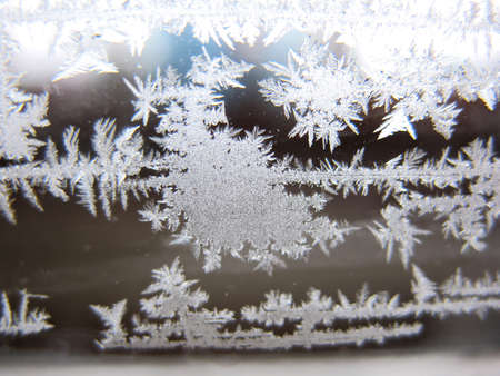 This is snow frosty pattern on winter window