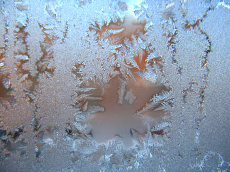 This is snow frosty pattern on winter window