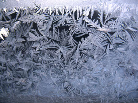 This is frosty pattern on glass winter window