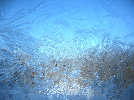 This is frosty pattern on glass winter window