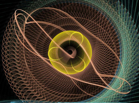 Abstract spiral computer-generated image on black background