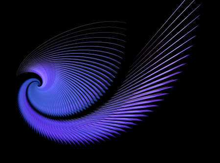 Abstract computer-generated spiral image on black background