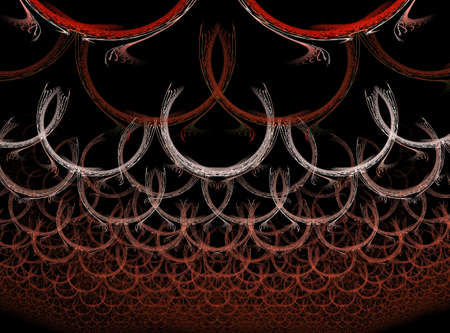 Abstract fractal computer generated composition with various geometrical shapes
