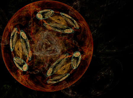 Abstract computer-generated image on black background