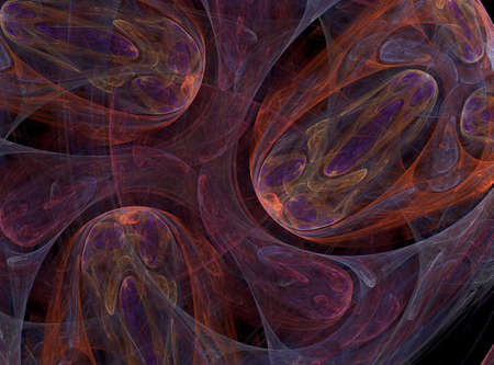 Abstract fractal computer generated composition with various geometrical shapes