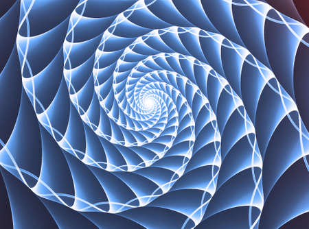 Abstract computer generated multicolored spiral image on black backgroundの写真素材